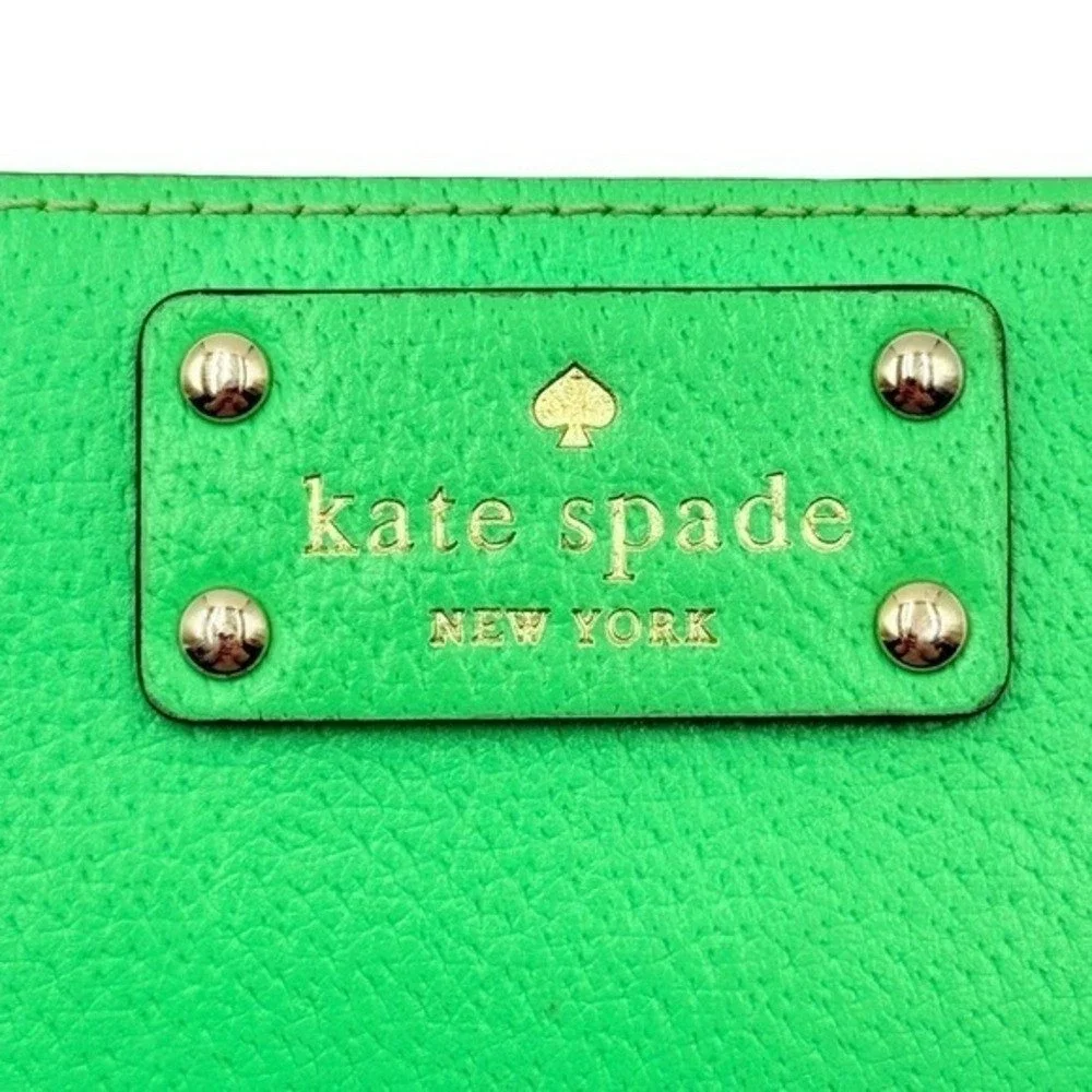 Kate Spade Wellesley Graham Card Case Bright Green Leather